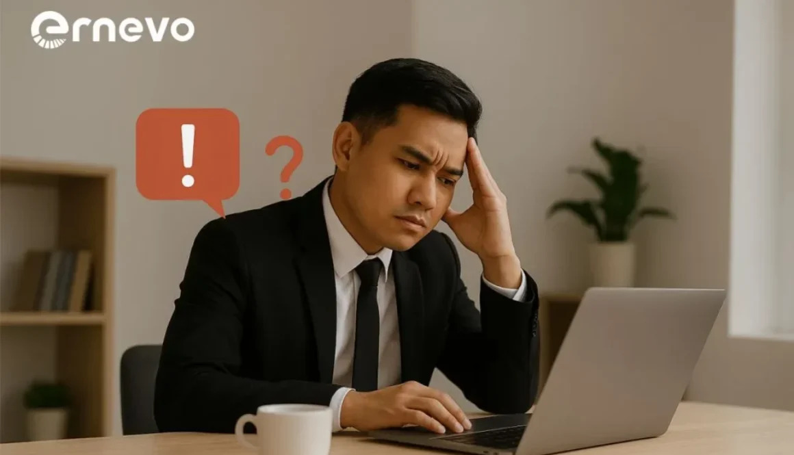 Ilustrasi bisnis lokal di Tegal sedang membuat website profesional